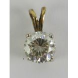 A 9ct gold cz solitaire pendant, 0.75ct, hallmarked 375.