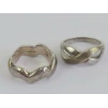 Two 925 silver rings each size L-M.