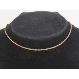 A 9ct gold woven chain necklace, hallmarked 375 and measuring 36cm in length. 3.8g.