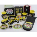 A quantity of Marmite-themed ceramic ware inc jars, jugs, plates, butter dish and cover, toast rack,