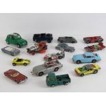 A quantity of assorted Corgi toy vehicles including two 007 Aston Martin DB5 cars,