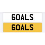 Registration Plate 60ALS (GOALS) on retention. Reduced buyers premium 12.5% + VAT.