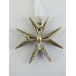 A 925 silver filigree Maltese cross pendant 3.5cm in length having Maltese hallmarks to bale.