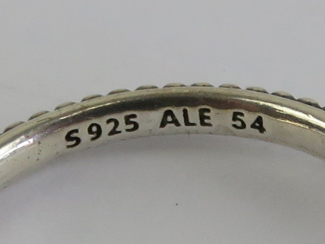 A silver Pandora ring having heart set with white stone to centre, marked S925 ALE 54, - Image 2 of 3