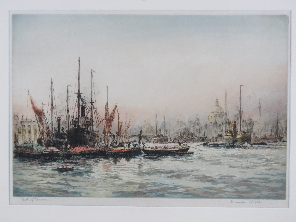 Coloured print; Pool of London by Francis Wells a Rembrandt Guild Artists Proof, 16 x 36cm. - Image 3 of 5