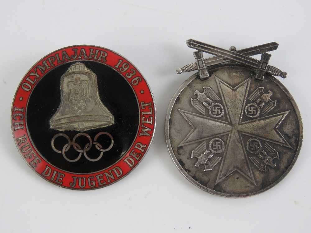 An enamelled 1936 Berlin Olympics badge