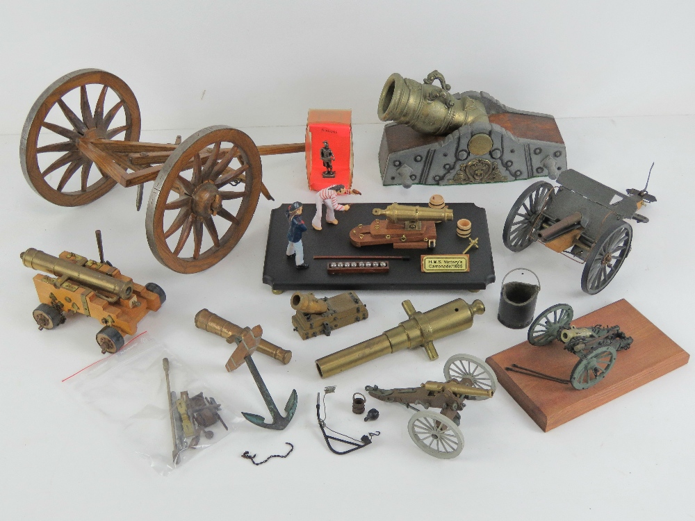 A quantity of assorted decorative cannon