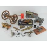 A quantity of assorted decorative cannon