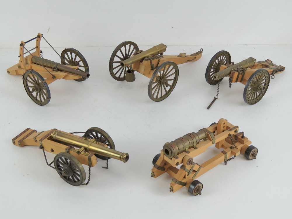 Five decorative cannons each approx 21cm