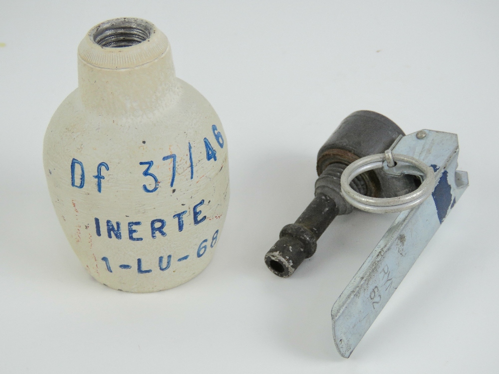 An inert French 1968 defensive grenade MLE37. - Image 3 of 6