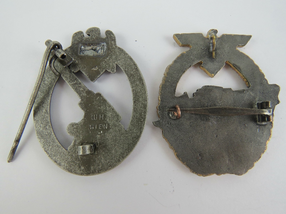 Two reproduction WWII German badges being an Army Flak badge with broken pin, - Image 4 of 6