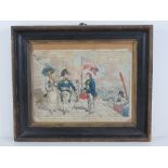 Hand coloured etching by Williams c1810 'The Merry Ships Crew or Nautical Philosophers',
