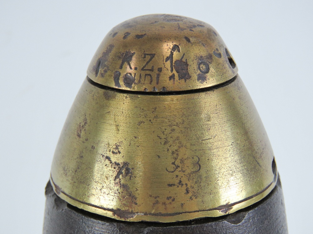 An inert WWI Dusseldorf 7.5cm Sp61 shell, dated 1917. - Image 2 of 4