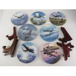 Seven decorative RAF themed collectors plates having images by Michael Turner,