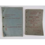 A British Browning pistol training book together with an Infantry mortar training book. Two items.