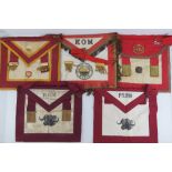 The Royal Antediluvian Order of Buffaloes (RAOB); Five KOM aprons,