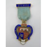 Masonic; a HM silver and enamelled Steward medal with Royal Masonic Inst For Boys 1939 jewel,
