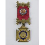 The Royal Antediluvian Order of Buffaloes (RAOB); a HM silver jewel medal on ribbon,