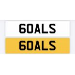 Registration Plate 60ALS (GOALS) on retention. Buyers premium 12.5% + VAT.