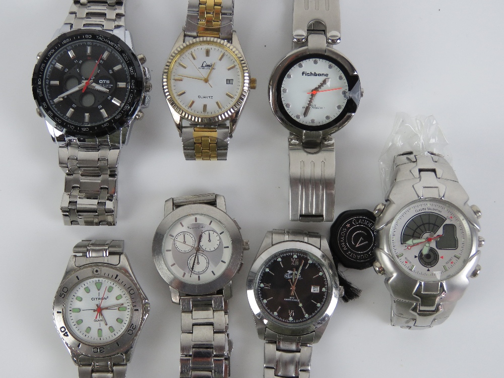 Seven assorted stainless steel wristwatc