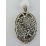 A HM silver 'open locket' having pierced