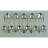 A set of eleven HM silver tablespoons,