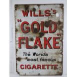 A vintage enamelled tinplate advertising sign 'Wills's Gold Flake The Worlds Most Famous