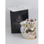 Royal Crown Derby Paperweight; the Australian Collection 'Koala and Baby', gold stopper or button,