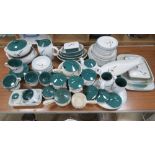 An extensive Denby stoneware dinner and tea service in Greenwheat pattern including; saucepans,