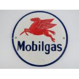 A cast metal Mobilgas sign, 24cm dia.