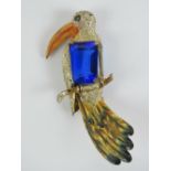 Coro Craft; A sterling silver brooch in the form of a toucan measuring 9.