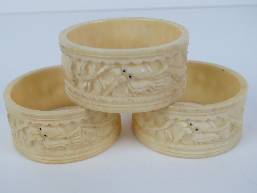 A 19th century carved ivory cylindrical brush pot, 9 x 5cm. - Image 10 of 11