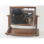 A mahogany framed 19th century square shaped toilet mirror, a/f.