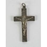 A HM silver INRI crucifix (Iesvs Nazarenvs Rex Ivdaeorvm - Jesus of Nazareth the King of the Jews),