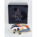 Royal Crown Derby Paperweight; Collectors Guild Exclusive, 'Moonlight Badger',