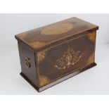 A fine quality late 19th century Georgian style inlaid mahogany stationary box,