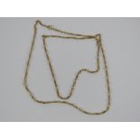 A 9ct gold twist curb link chain necklace, 62cm in length, hallmarked 375, 1.8g.