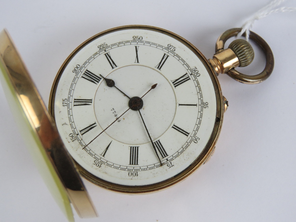 A 14k gold top wind pocket watch having Swiss movement marked H White 104 Market Street Manchester, - Image 2 of 6