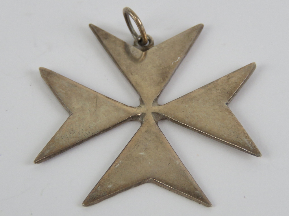 A large silver Maltese Cross pendant, Malta 917 hallmark, 4.8cm wide.