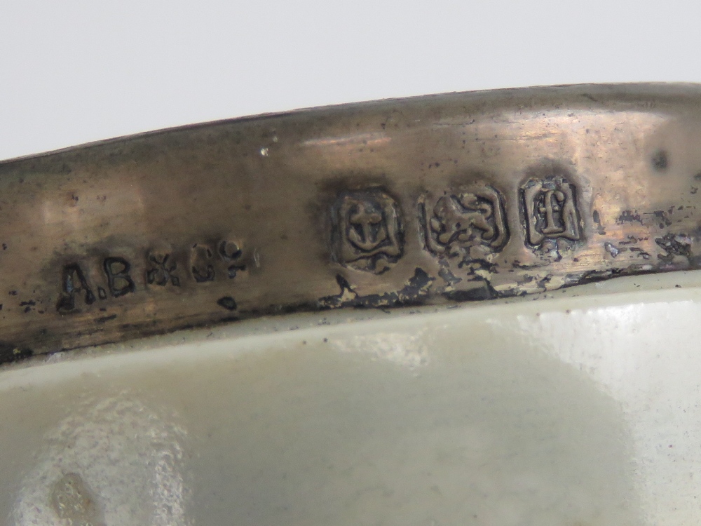 A miniature tyg cup having HM silver rim (a/f), - Image 2 of 5