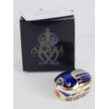 Royal Crown Derby Paperweight; the Millennium Edition 'Millennium Bug'', gold stopper or button,