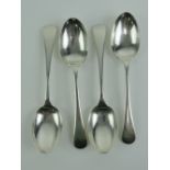 A set of four HM silver table spoons each hallmarked for Sheffield 1927 with makers marks for James