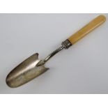 A silver plated stilton scoop having makers mark WH & S to back, 21.5cm in length.