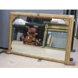 A square shaped gilt over mantle mirror, 100 x 70cm.
