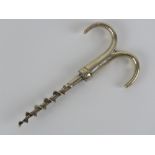 Tiffiany & Co; a sterling silver corkscrew, stamped Tiffany & Co.