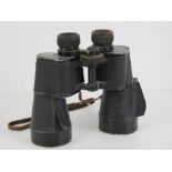 A vintage pair of 9 x 60 binoculars 'The Wray' with leather strap.