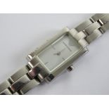 A ladies Emporio Armani wristwatch having original stainless steel Emporio Armani bracelet strap.