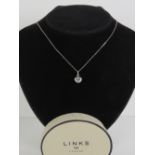 Links of London; a HM silver heart shaped pendant having links of London mark upon,