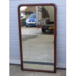 A Victorian mahogany framed half cheval wall mirror, 67x 124cm.