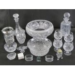 An Edinburgh crystal decanter together with a Royal Brierley bowl,